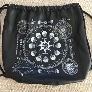 Zodiac Drawstring Black Backpack